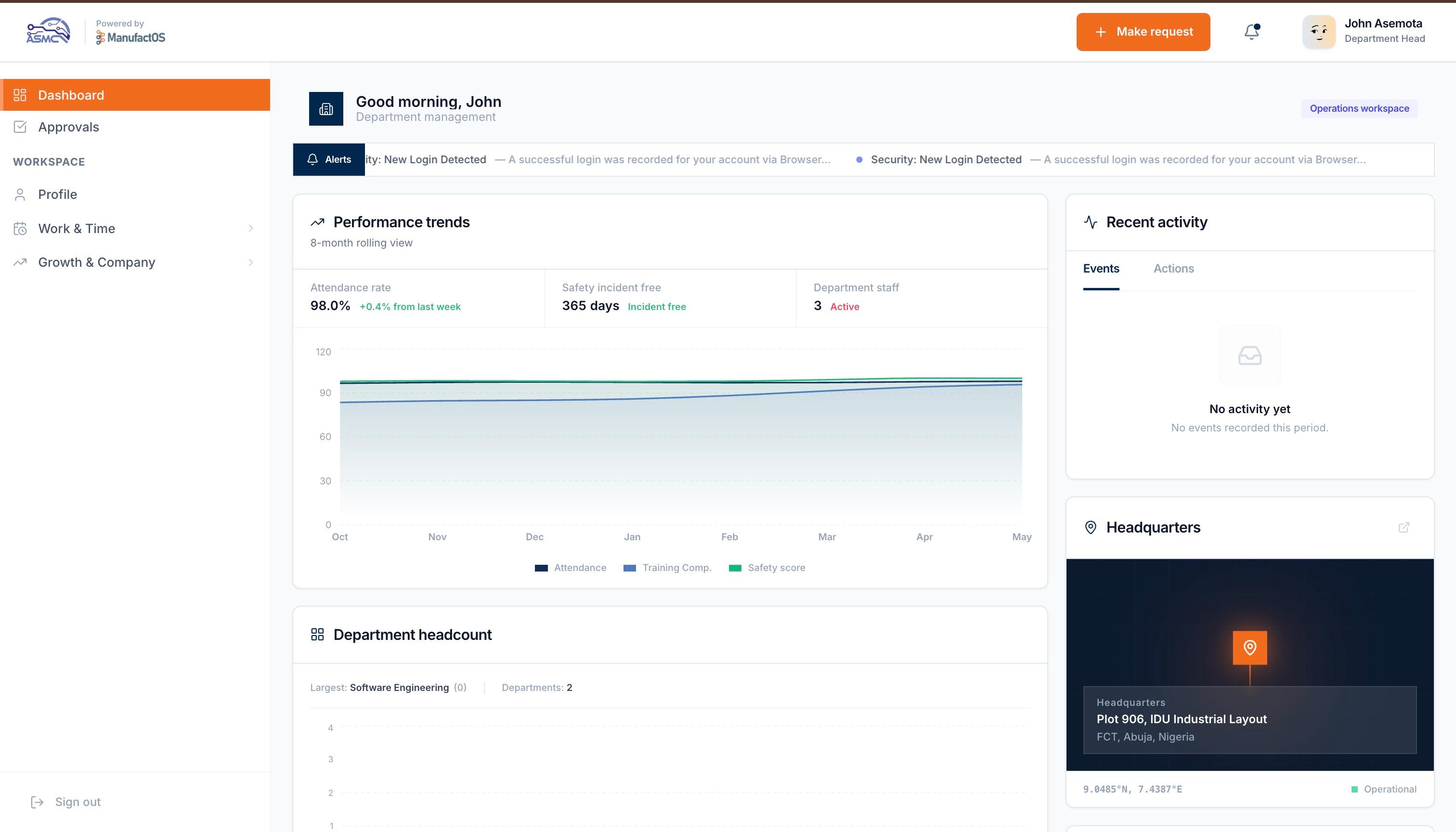 ManufactOS Purchase Order Dashboard